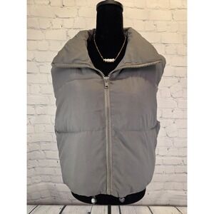 Mirokeety  XL Puffer Vest Cropped Gray
